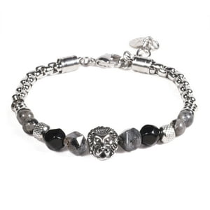 Brazalete Unisex Gino Rodinis B536 | Negro/Plateado