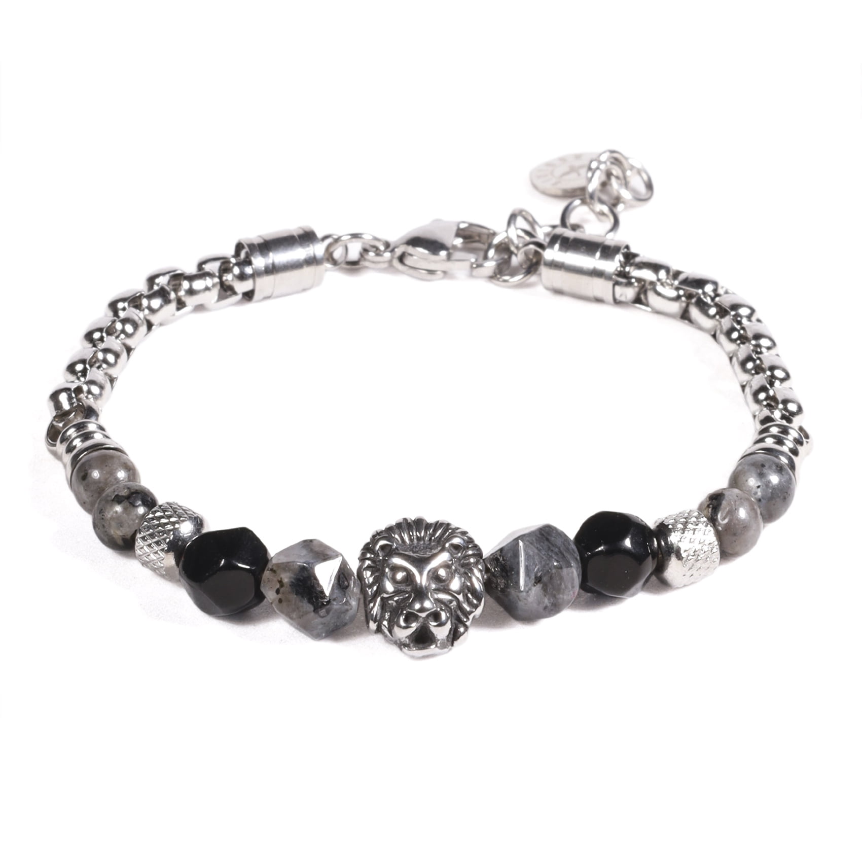 Brazalete Unisex Gino Rodinis B536 | Negro/plateado