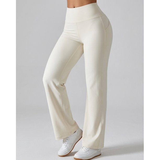 Pantalón Palazzo Deportivo Mujer Tiro Alto Flare Moldador