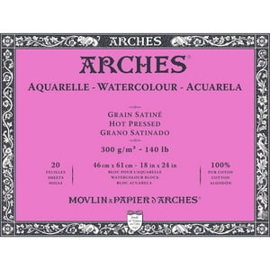 Block Acuarela Arches 300Gr Grano Satinado 20 Hojas 46X61 Cm
