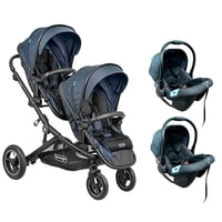 Bebeglo - Coche Doble Travel System Dueto Gris