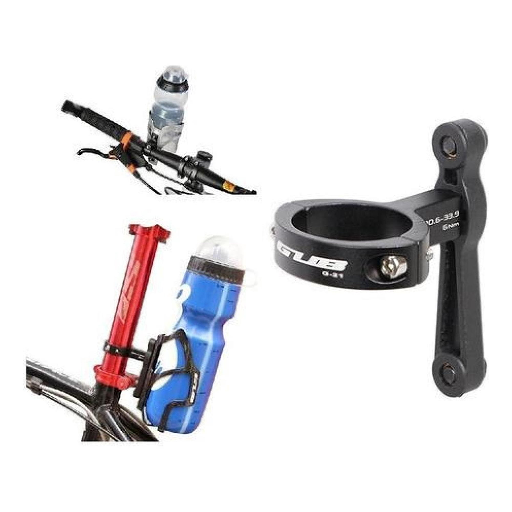 Gub - Soporte Porta Caramagiola Manillar, Tija, Triatlón Bicicleta Negro