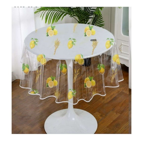 Mantel De Hule Plastico Redondo Transparente Diseños 2
