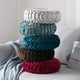 thumbnail image 5 of XmhyTop Almohada decorativa redonda plisada, terciopelo suave y felpa neutra, 1 pieza, 15 pulgadas de diámetro, cojín de asiento, Estilo D, Verde, 5 of 5