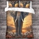 thumbnail image 3 of Juego de funda nórdica con estampado de elefante, juego de ropa de cama con funda nórdica y fundas de almohada con estampado 3D creativo, microfibra suave para adultos, adolescentes y niños,, 3 of 3