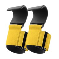 Ioensy - 2 Ganchos Para Levantamiento De Pesas, Prácticos Para Culturismo, Peso Muerto Y Dominadas, Color Amarillo.