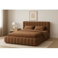 Ethan Desing - Cama Nube 2 Plazas Cafe + Colchón 2P Mery Desing 30Cm + 2 Almohadas Masel