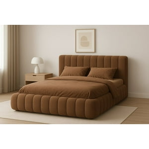 Ethan Desing - Cama Nube 2 Plazas Cafe + Colchón 2P Mery Desing 30Cm + 2 Almohadas Masel
