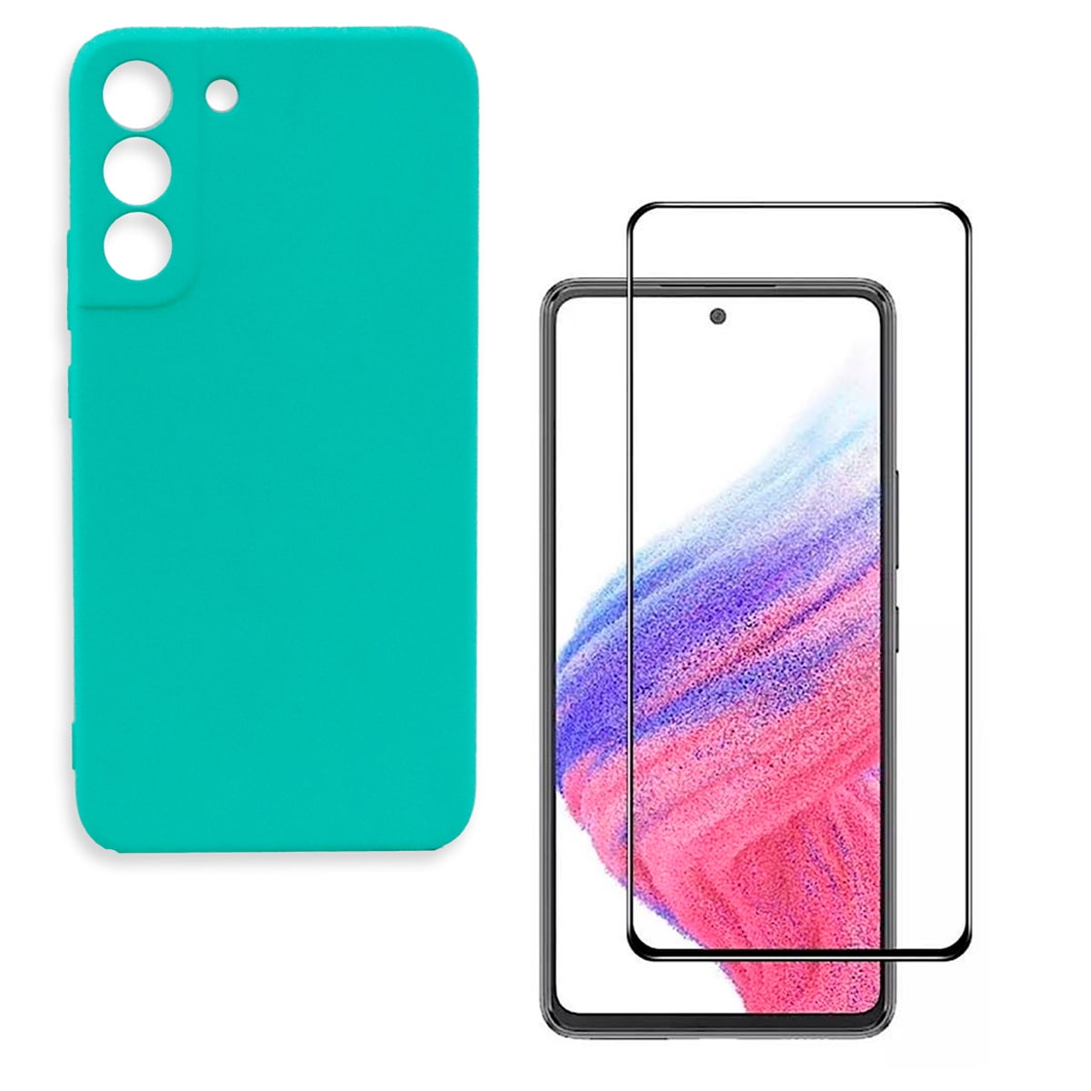 Joigo - Carcasa Para Samsung A53 5g + Lamina De Vidrio Turquesa