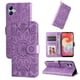 thumbnail image 5 of Funda tipo cartera FOXDOCK para Samsung Galaxy A04E , diseño girasol en relieve, cuero PU, cierre magnético, soporte y tarjetero, 5 of 5