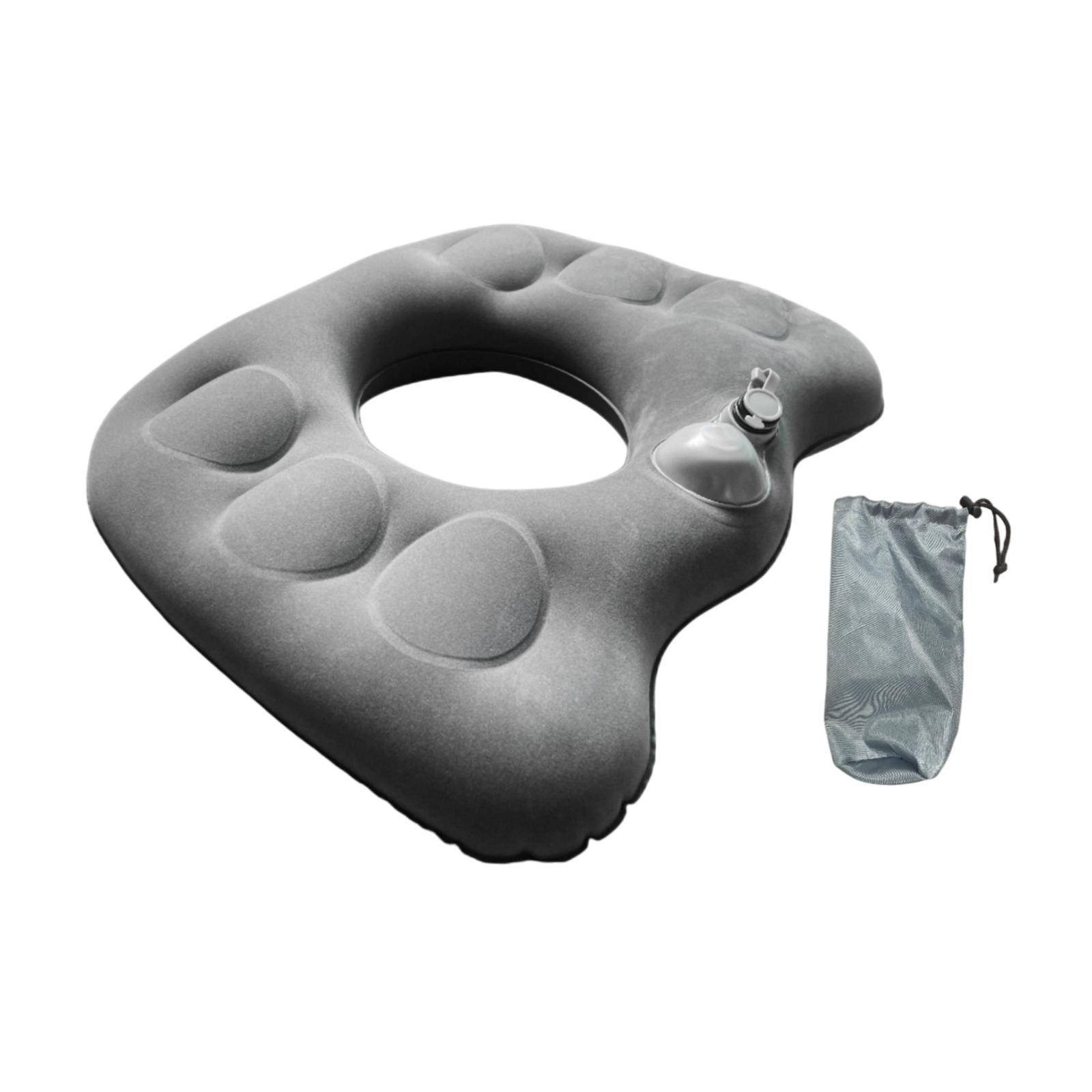Magideal - Almohada De Rosquilla Inflable, Cojín De Asiento, Suave, Transpirable Para Cojón, Cojín De Donas Portátiles, Cojín De Hemorroides Para El Hogar De La Gris