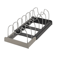 Rack Organizador Tapas Belug Ollas Expandible Cocina Menaje Sartén Negro Y Gris
