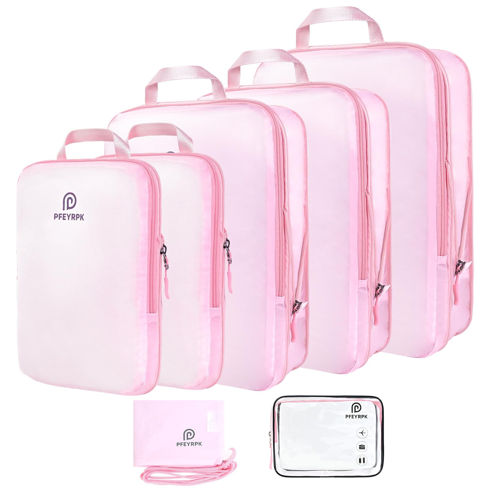 Juego De 7 Cubos De Embalaje De Compresión Pfeyrpk Para Viajes Con Bolsa