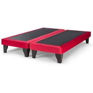 Dec-Hogar - Base De Cama Europea 2 Plazas Felpa Rojo