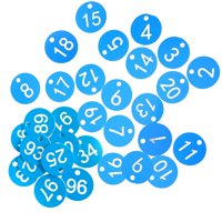 Ioensy - 100X Número De Etiqueta Portátil 1-100 Para Llaves De Dormitorio De Almacén De Hotel Azul Cielo + Palabra Blanca