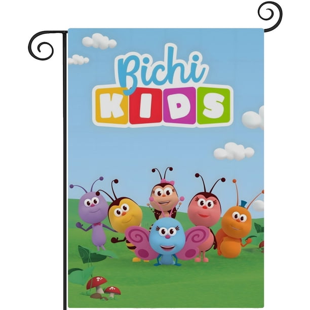 Bichikids-bandera de jardín temática. Regalo perfecto para fans, amigos y familiares, ideal para actividades al aire libre y decoración de fiestas.28CM*45CM