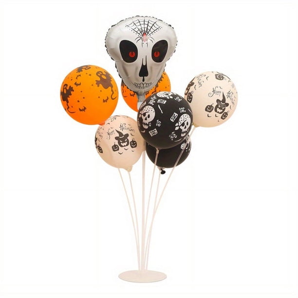 Set, Halloween 27.56inch Table Floating Balloon Set Latex Aluminum Foil Scene Arrangement Festival Dress Up New, Halloween Photo Prop, Halloween Party Anniversary Party Scene Decor Arrangement, Room D