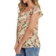 thumbnail image 4 of INSPIRE CHIC Blusa Floral de Mujer para el Día de San Valentín, Cuello Cuadrado Casual de Verano, Manga Corta de Chifón con Volantes, Talla M, Beige Rosa, 4 of 6
