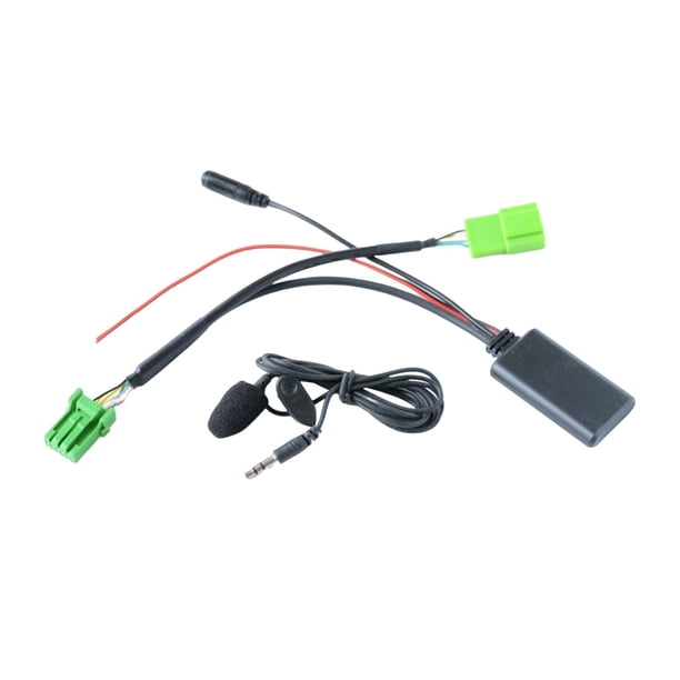Adaptador de cable de audio de radio de coche con micrófono, módulo de conexión Adaptador AUX Conector de manos libres Coche con Suministros de