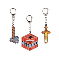 Pack De 3 Llaveros Metálicos Minecraft Colección Tnt