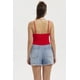 thumbnail image 3 of Polera Peto Mujer Crop Rib Rojo Oscuro, 3 of 4