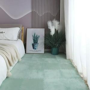 Crusec - Pack 6 Alfombra Bloque Felpa Living Dormitorio Invierno Home