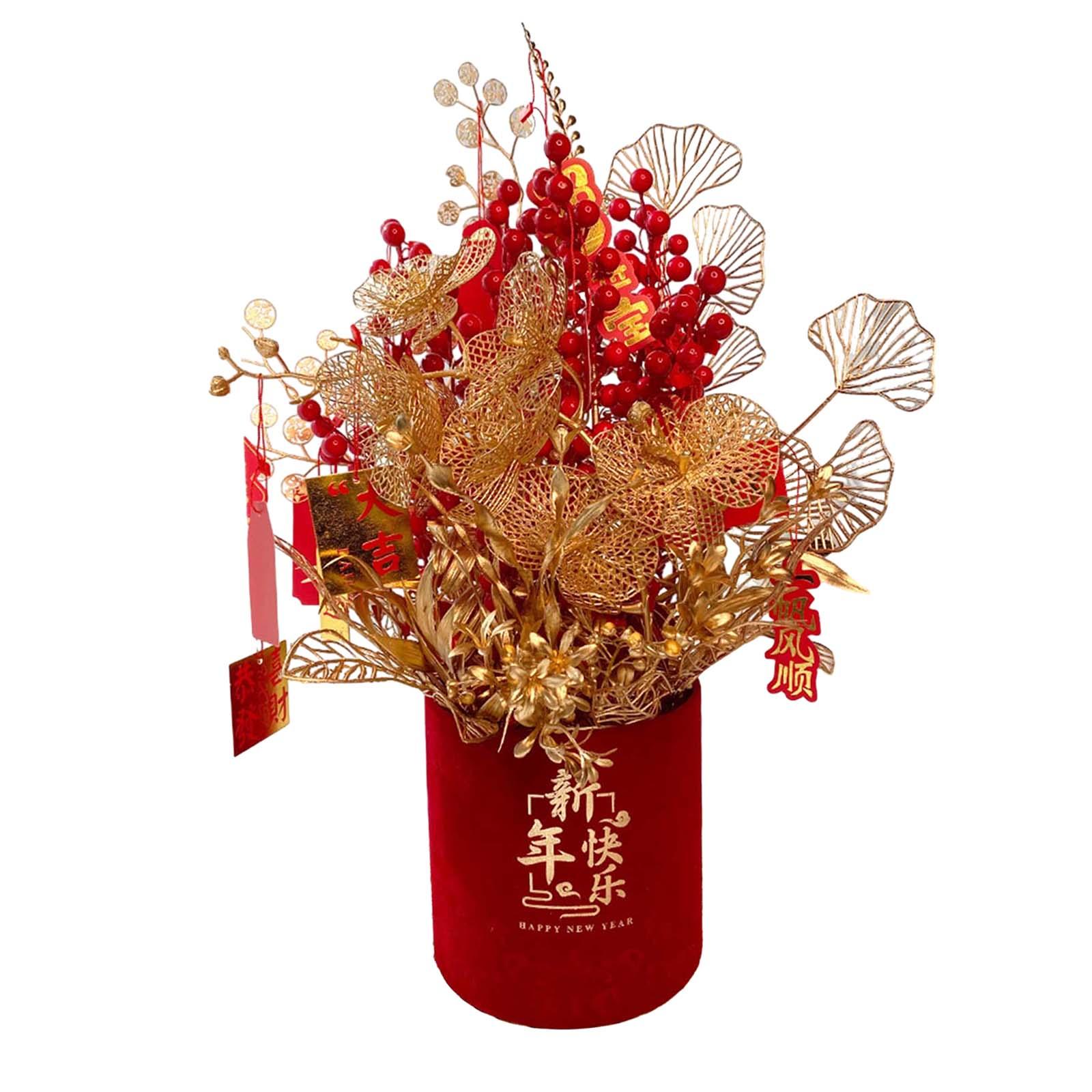 Bothyi - Año Nuevo Florero De La Suerte Escritorio Chimenea Para Inauguración De Una Casa Apartamento Boda Estilo A