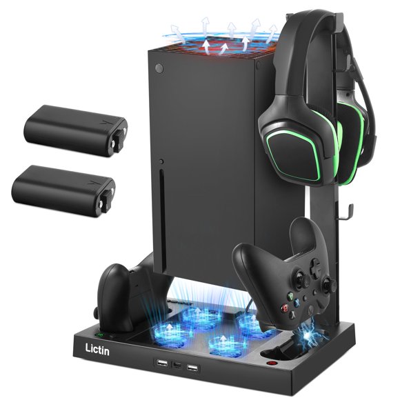 Base Xbox Lictin con Ventilador de Enfriamiento y Cargador Negro