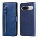 thumbnail image 3 of Funda tipo cartera para Google Pixel 8 con bolsillo con cremallera y ranuras para tarjetas – Función de soporte Azul, 3 of 6
