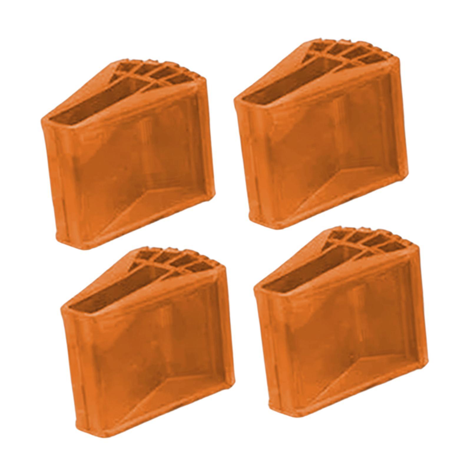 Magideal - 4 Cubiertas Antideslizantes Para Patas De Escalera, Accesorios, Protector Práctico, Fácil De Instalar, Estabilidad Mejorada, Reemplazo De Almohadillas Naranja