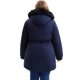 thumbnail image 4 of Parka de Talla Grande para Mujer Agnes Orinda Chaqueta Rompevientos con Capucha de Piel Sintética, Cordón, Forro Polar, Cremallera y Botones con Bolsillos 1X Azul Marino, 4 of 5