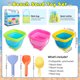 thumbnail image 2 of Xgunion Collapsible Beach Sand Bucket 3 Packs with Shovels, 2 of 3