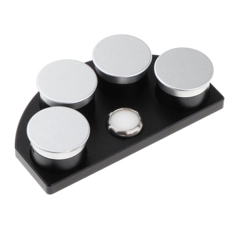 Ioensy - Soporte Para Taza De Aceite, 4 Platos, Práctico Plato De Aceite Para Mantenimiento, Relojeros, Aficionados, Plata