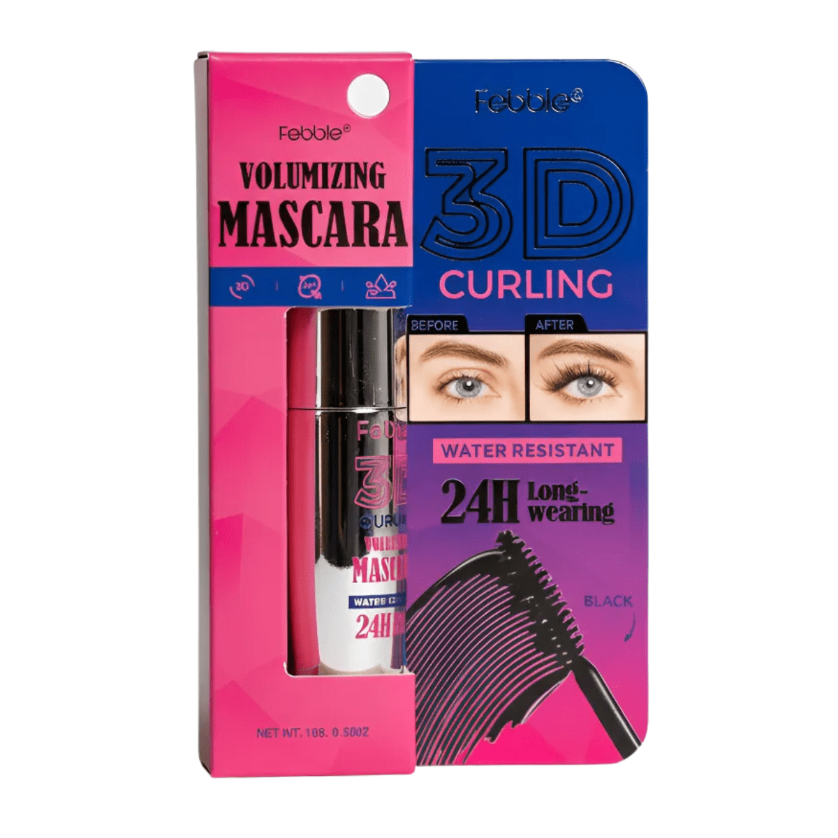 Máscara Pestañas Febble 3d Waterproof Efecto Encrespado 24h