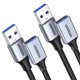 thumbnail image 1 of Cable de extensión USB UGREEN USB 3.0 trenzado de nailon (1 m + 1 m), paquete de 2, 1 of 9