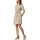 thumbnail image 4 of INSPIRE CHIC Vestido Safari de Mujer para Regreso a Clases de Verano con Cuello, Botones, Algodón y Cinturón, Talla M, Beige, 4 of 6