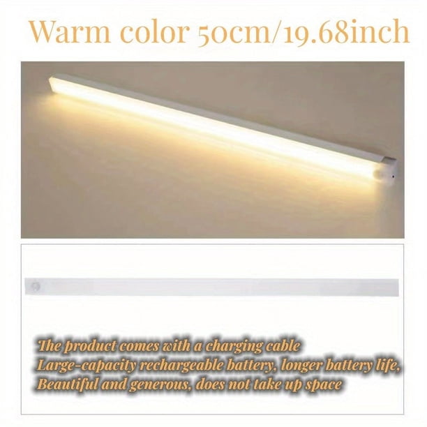 1pc LED Motion Sensor Cabinet Light, Under Counter Closet Lighting, Wireless Magnetic USB Rechargeable Kitchen Night Lights, Battery Powered Operated Light For Wardrobe Closets Cabinet Cupboard Stairs