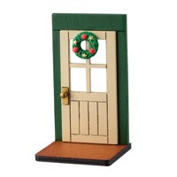 Magideal - Puerta De Hadas Decoración Navideña Hada Puerta De Madera Escena Navideña Decoraciones Adornos Para Micro Paisaje Decoración De Año Nuevo Colección De