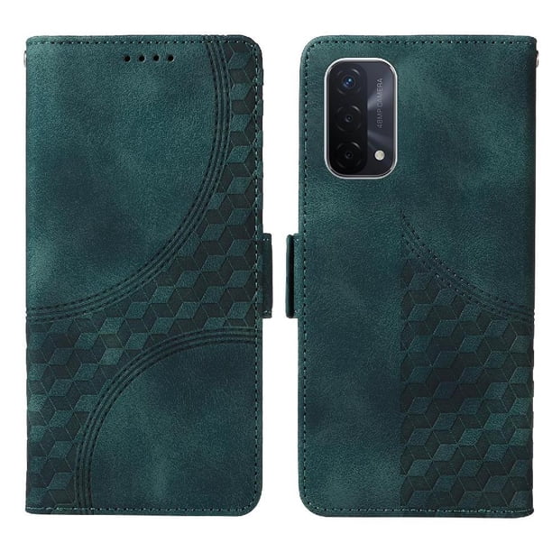 Carcasa FOXDOCK OPPO A74 5G de cuero PU, diseño acolchado clásico, protección contra caídas y rayones