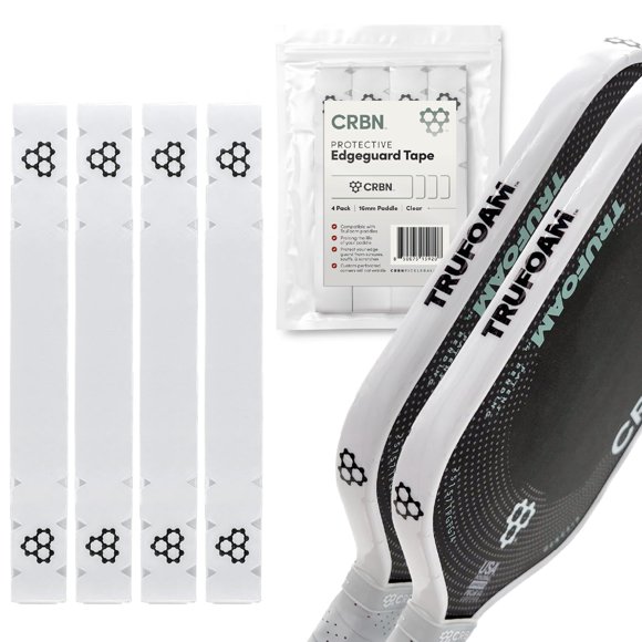 Cinta protectora de bordes CRBN Pickleball 16 mm, paquete de 4, transparente