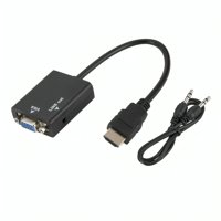 Genérico - Adaptador Cable De Conversión Hdmi A Vga + Audio Hd
