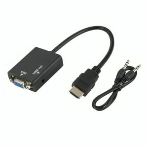 Genérico - Adaptador Cable De Conversión Hdmi A Vga + Audio Hd