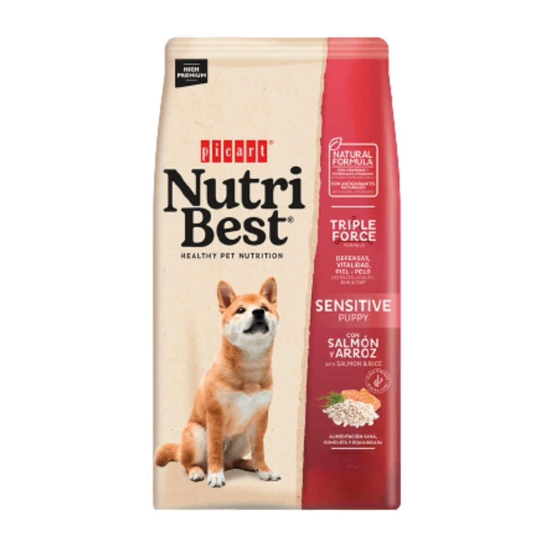 Nutribest Sensitive Perros Cachorros Salmón Y Arroz 15 Kg.