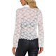 thumbnail image 3 of INSPIRE CHIC Blusas de Mujer con Manga Larga Acampanada, Escote en V, Encaje, Botones, L Blanco, 3 of 5