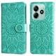 thumbnail image 1 of Funda tipo cartera FOXDOCK para Xiaomi Poco M7 Pro 5G , diseño girasol en relieve, cuero PU, cierre magnético, soporte y tarjetero, 1 of 5
