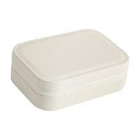 Ioensy - Aretes Collares Estuche De Viaje Titular Doble Capa Separación Desmontable Blanco