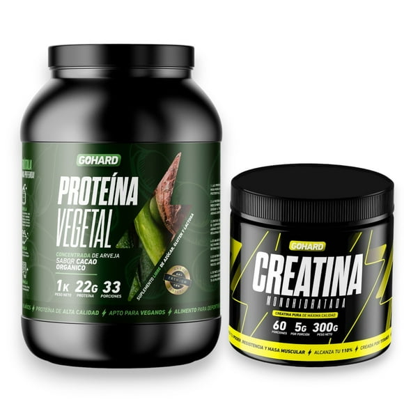 Proteína Vegetal Cacao Organico 1Kg Pack Creatina Monohidratada 300Gr