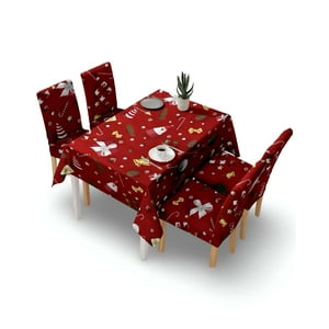 Tf - Set Mantel Más 6 Fundas De Sillas Antimanchas Navideño 140X220 Cm 02