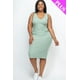 thumbnail image 1 of Vestido Ajustado sin Mangas Acanalado en Talla Grande, 1 of 9