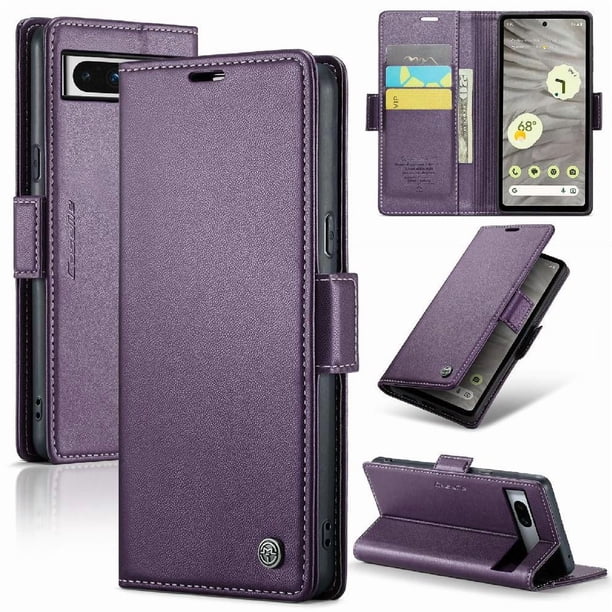 CaseMe tipo cartera Google Pixel 7A con cierre magnético, RFID, tarjetero, soporte, carga inalámbrica